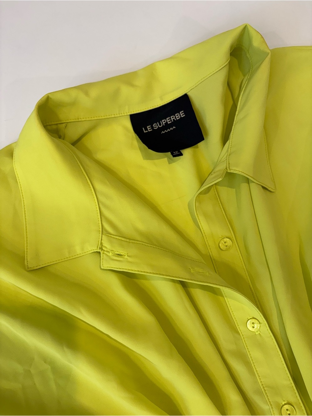 Le Superbe Miko Neon Yellow Tie-Waist Maxi Shirt Dress 12 - Picture 7 of 9